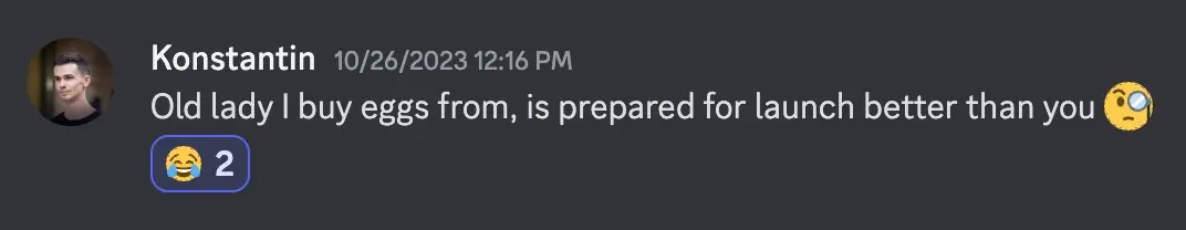 Discord message from Konstantin