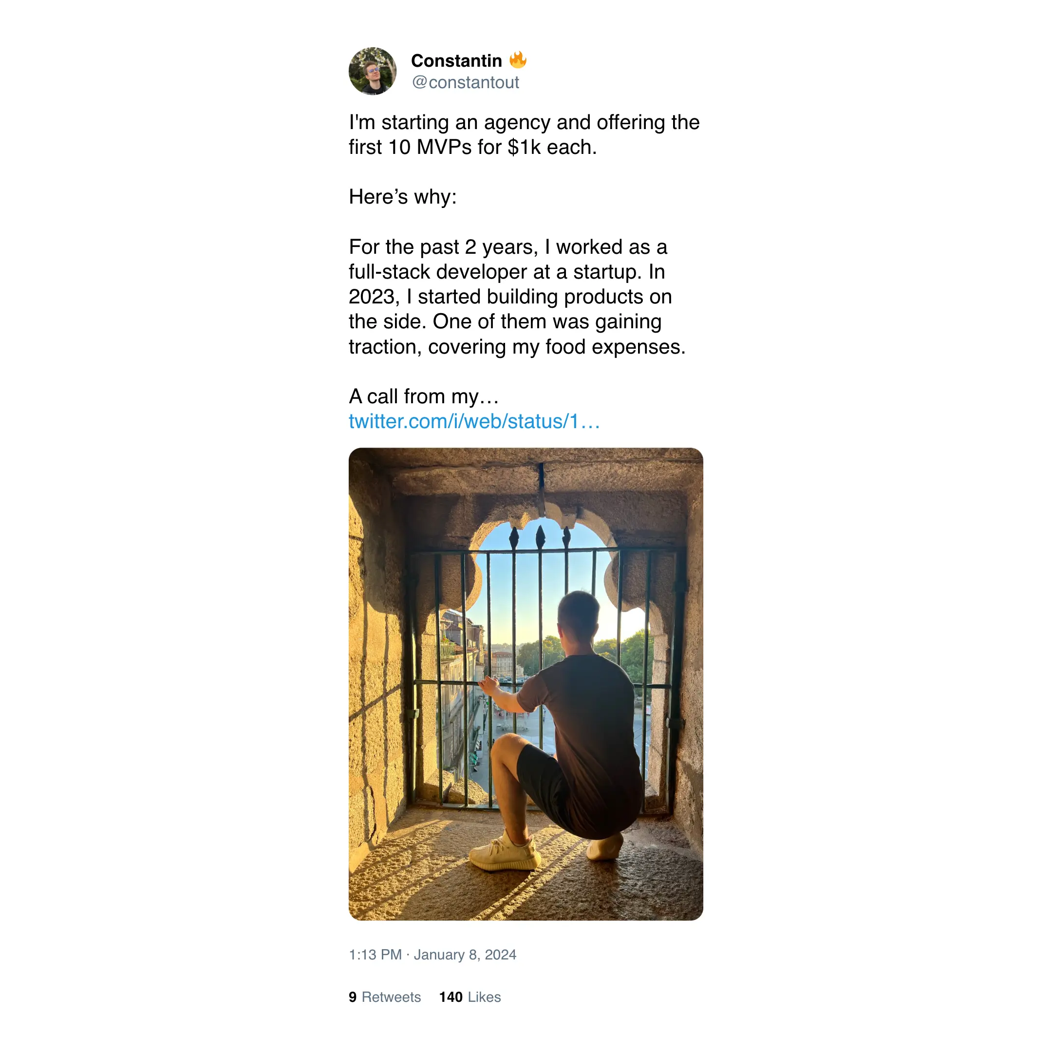 Tweet of Refined offer